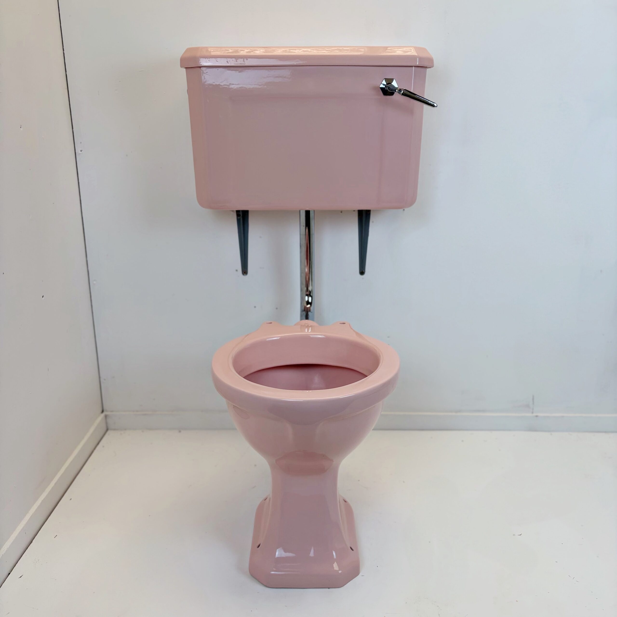 Vintage Coral Pink 1950s Toilet - Image 2