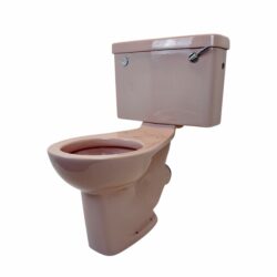 Close Coupled 1970s Coral Pink Toilet