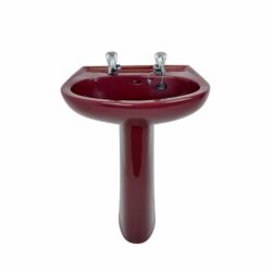 Burgundy Royal Doulton Pedestal Sink