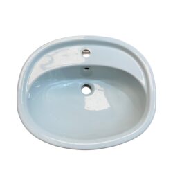 Caradon Twyford Vista Semi Recessed Basin in Freshwater Blue 1TH