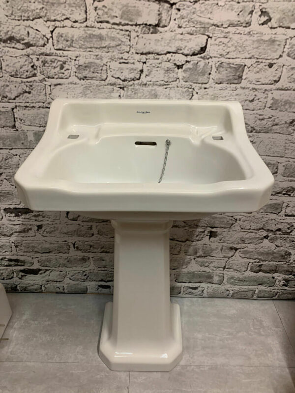 Armitage Ware Basin and Pedestal 1950s from Sanitary Salvage