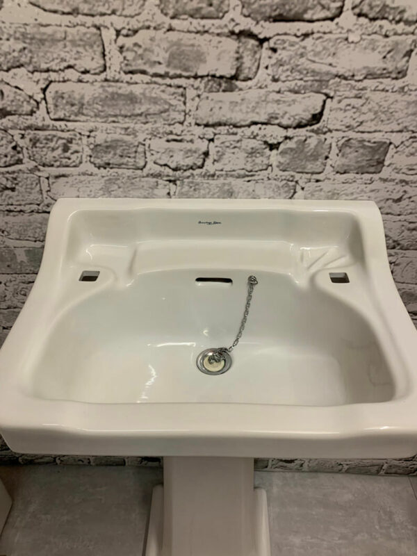 Armitage Ware Basin and Pedestal 1950s from Sanitary Salvage