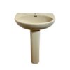 Spring Bathrooms Lois Basin & Pedestal in Champagne 1TH