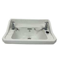 Art Deco Royal Doulton Cut Corner Basin with Taps