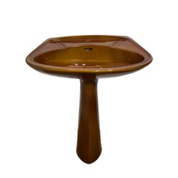 Retro Brown French Basin & Pedestal c.1970s