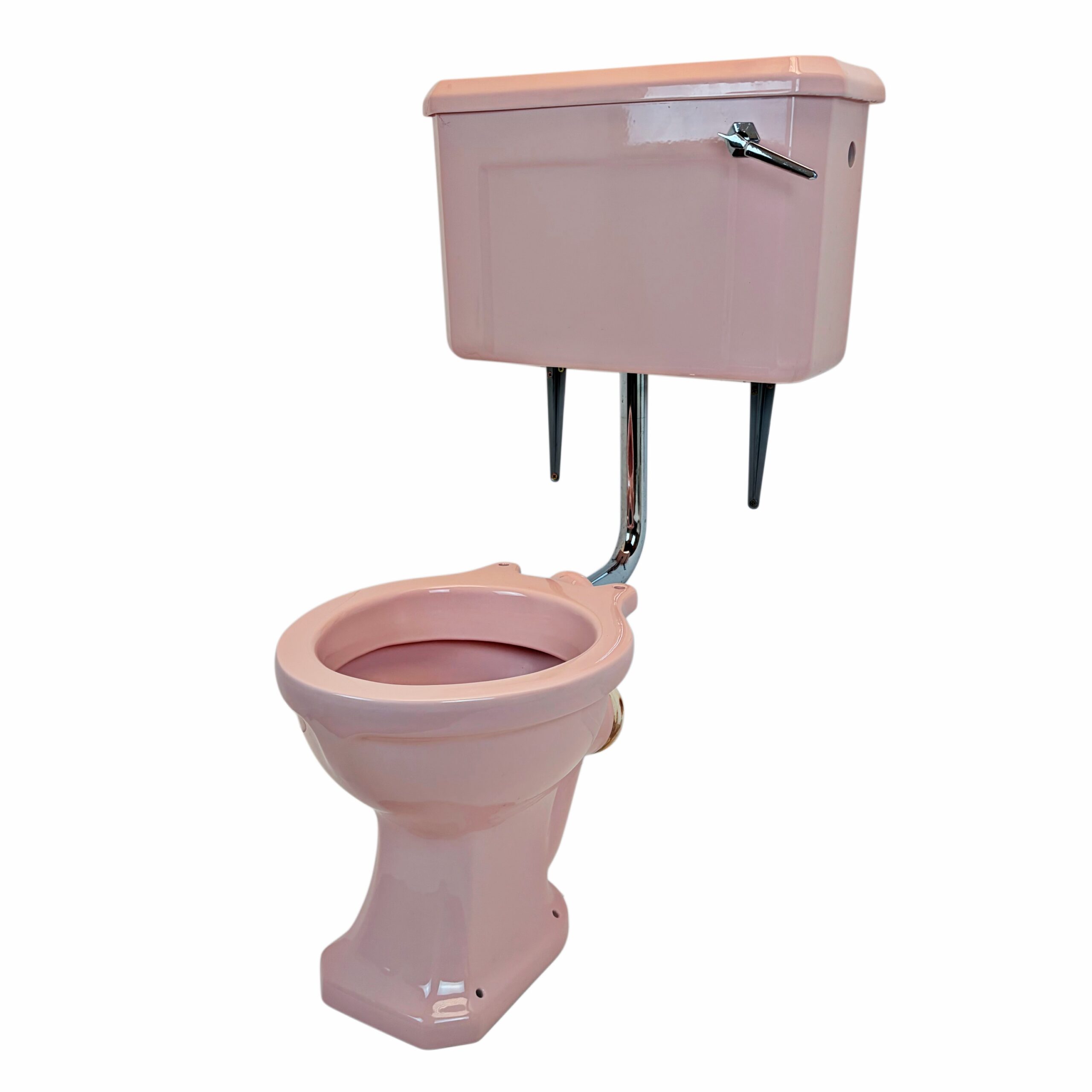 Vintage Coral Pink 1950s Toilet