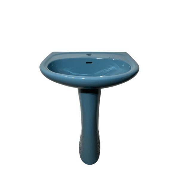 Retro Bermuda Blue Basin & Pedestal