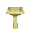 Primrose Yellow Twyfords Basin & Pedestal c. 1960s