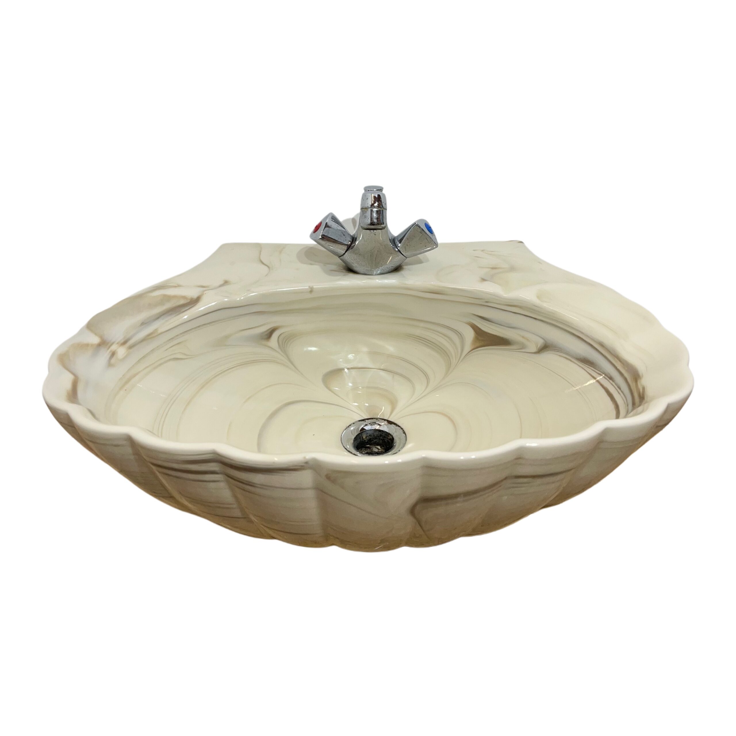 Retro Marble Shell Basin by Ideal Standard c.1970s