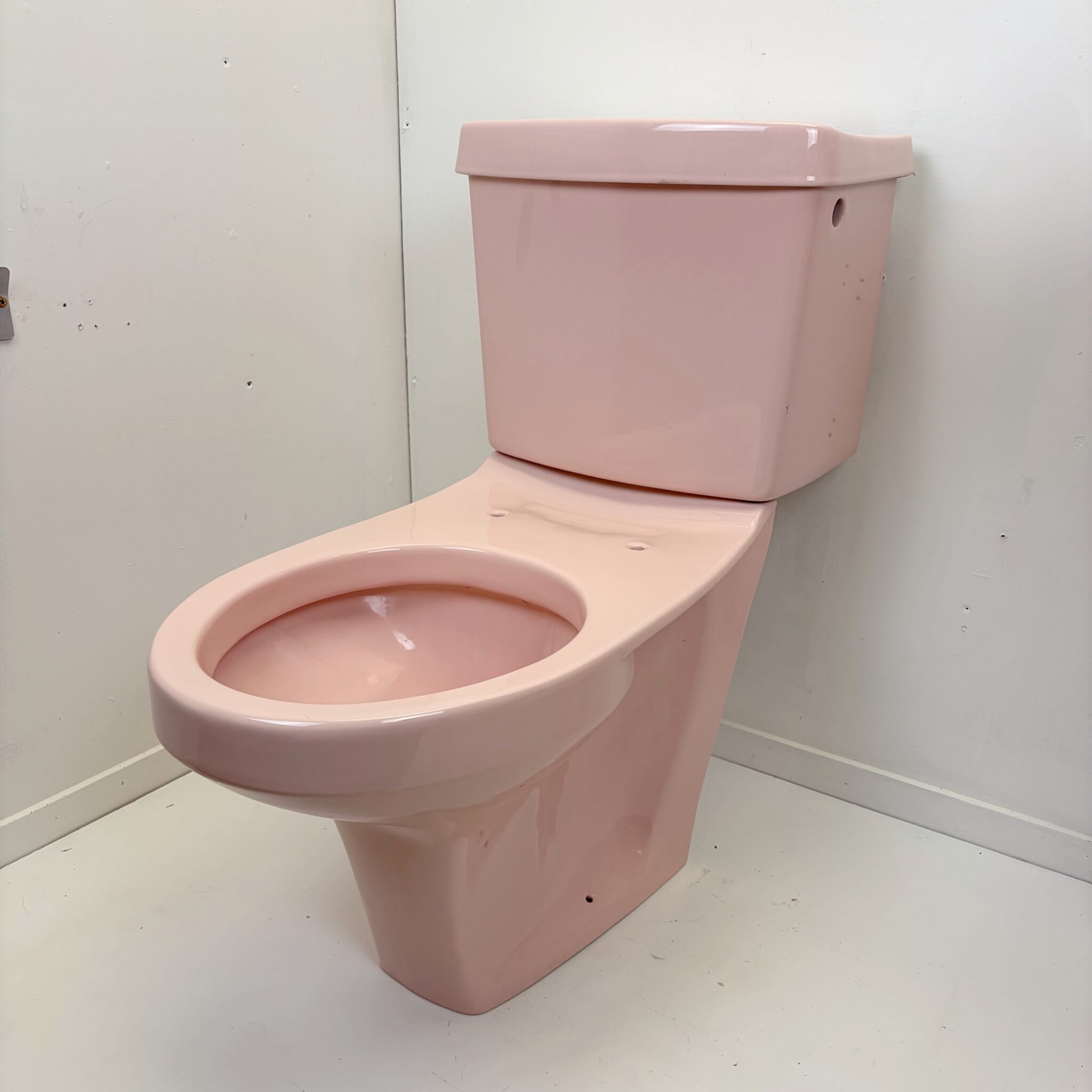 Pale Pink Retro Toilet & Pedestal Sink Suite - Sanitary Salvage