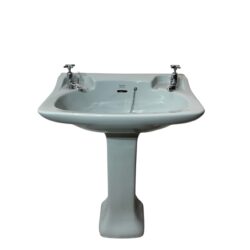 Vintage Shanks Avon Mist Grey Basin & Pedestal