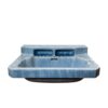 Marble Glazed Armitage Blue Art Deco Basin with Brackets