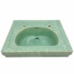 Green Marble Effect Art Deco Bathroom Basin