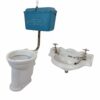 Thomas Crapper Blue Cast Iron Toilet with Cloakroom Basin Set