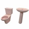 Pale Pink Retro Toilet & Pedestal Sink Suite