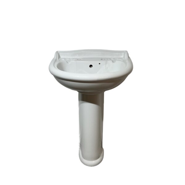 Twyfords Chantal White Basin & Pedestal 2 Tap Hole