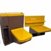 Retro Space Age Toilet and Sink in Bright Yellow and Brown