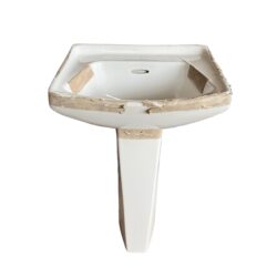 Unusual Mid Century White Basin & Pedestal