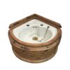 Vintage Reclaimed Teak Corner Basin made by Poutney & Co