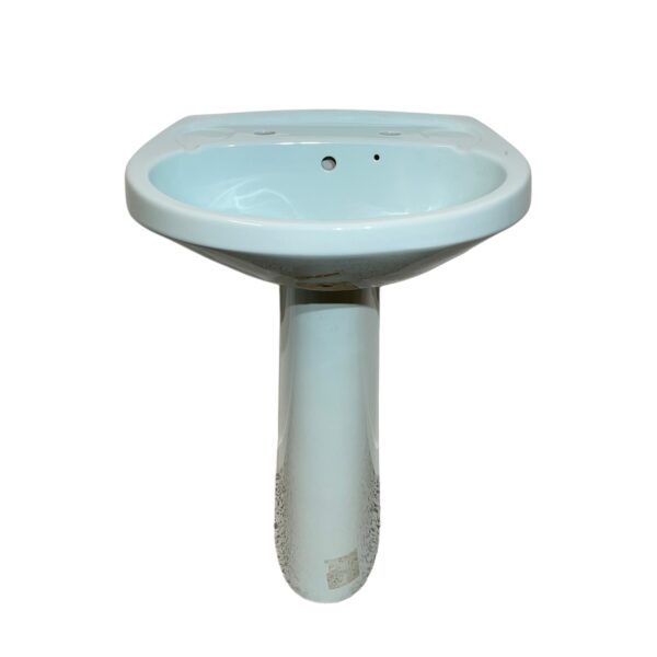 Twyfords Caradon Vista Basin & Pedestal in Freshwater Blue