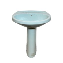 Twyfords Caradon Vista Basin & Pedestal in Freshwater Blue