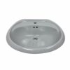 light grey coloured bathroom basin with one tap hole