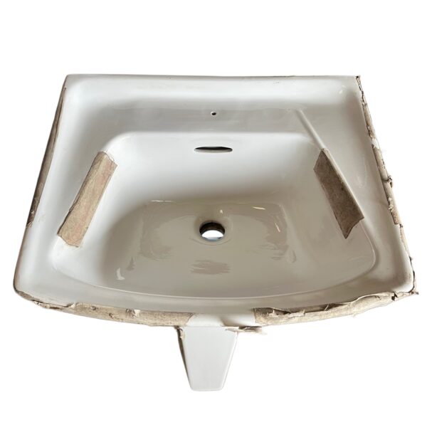Unusual Mid Century White Basin & Pedestal - Image 4