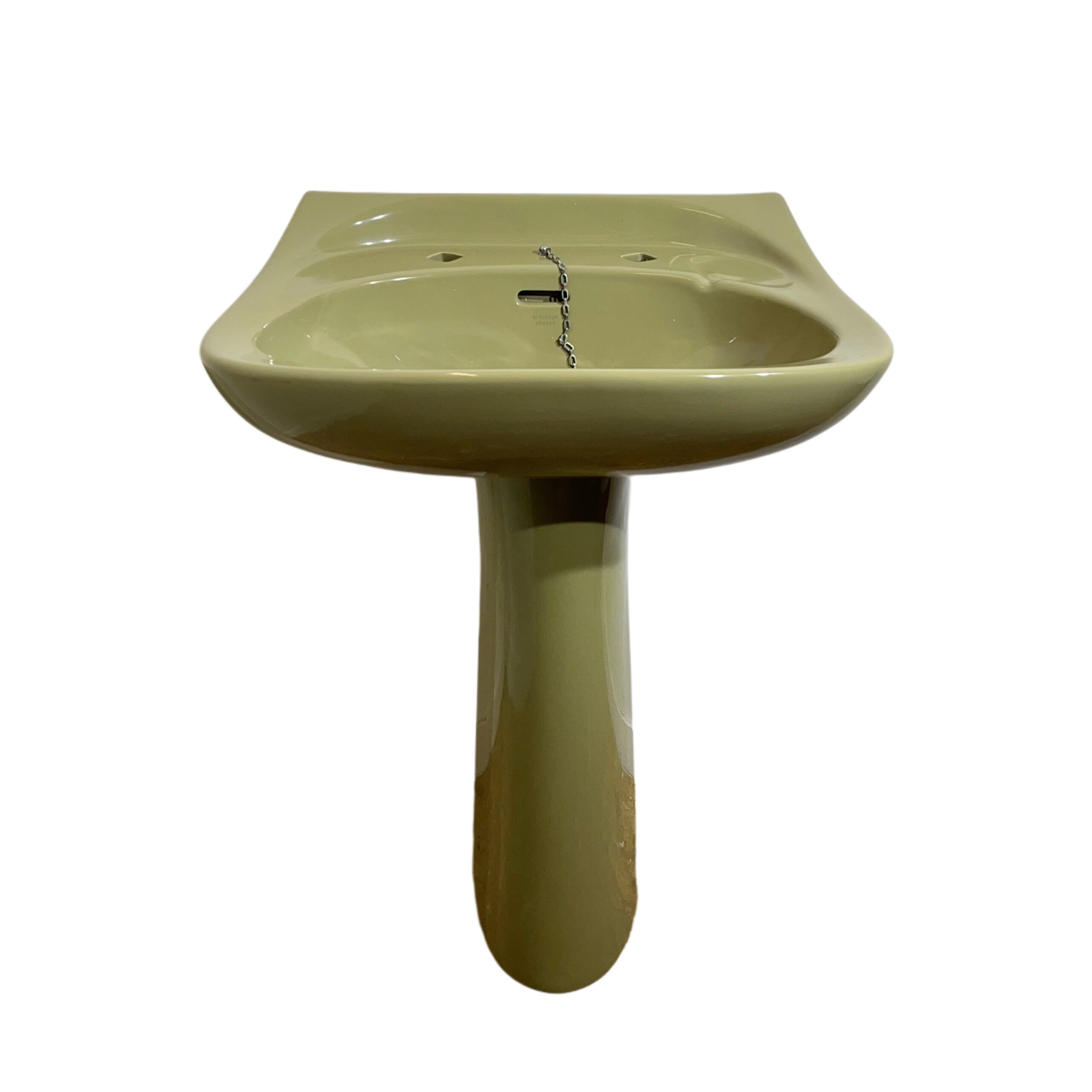 Retro Avocado Armitage Shanks Basin & Pedestal