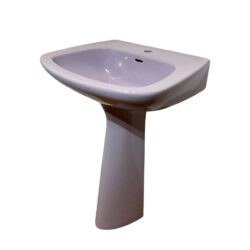 Mid Century Modern French Basin & Pedestal Sink in Orchid