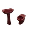 Retro Damask Toilet & Sink Set