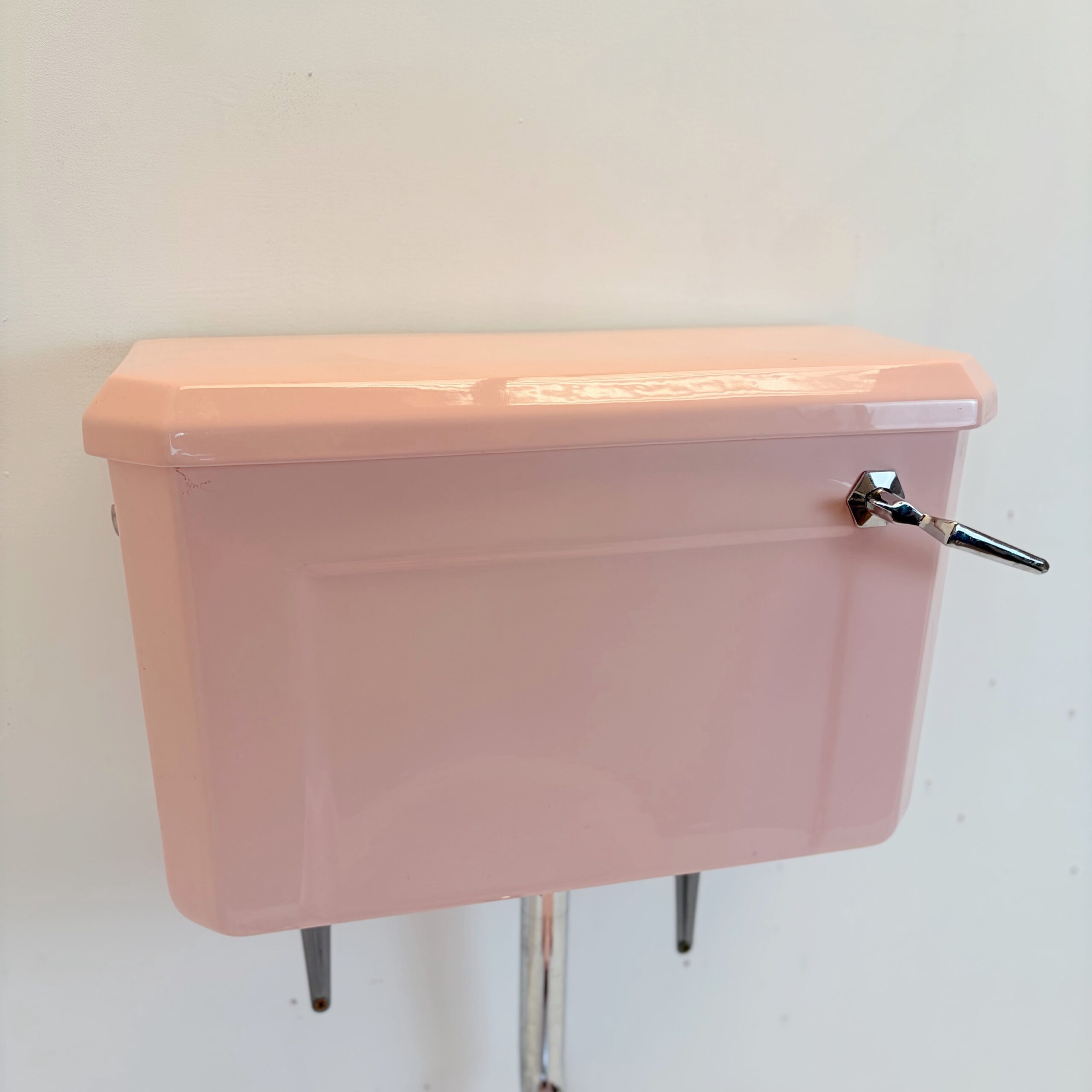Vintage Coral Pink 1950s Toilet - Image 4