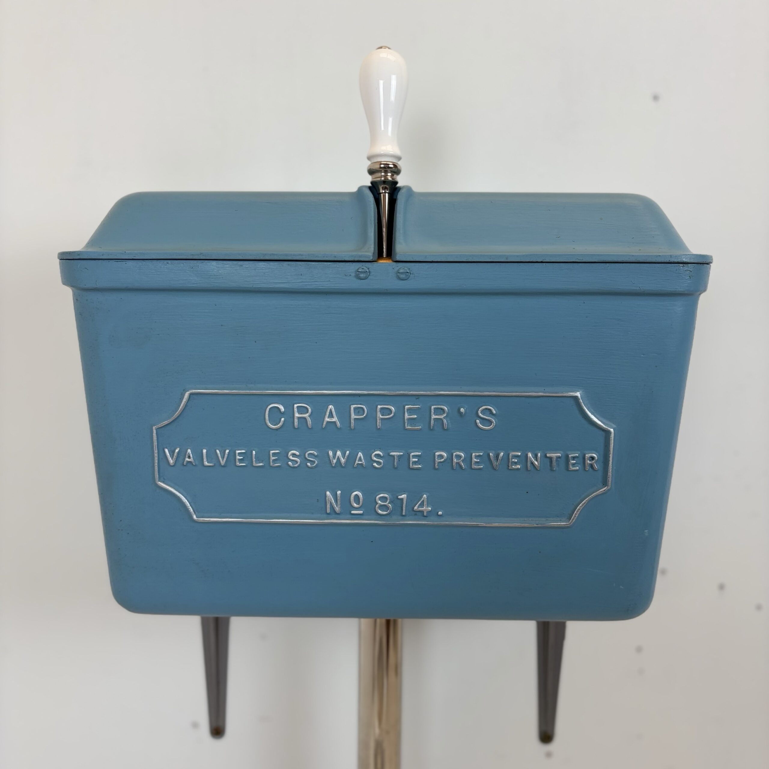 Thomas Crapper Blue Cast Iron Toilet with Cloakroom Basin Set - Image 3