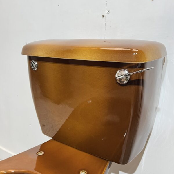 Retro 2 Tone Brown Toilet Pan & Cistern - Image 4