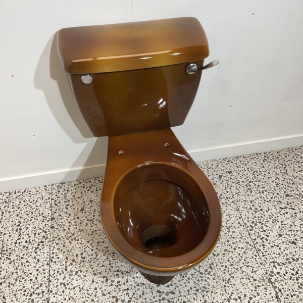 Retro 2 Tone Brown Toilet Pan & Cistern - Image 3