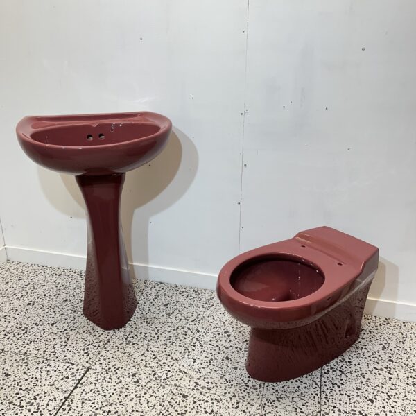 Retro Damask Toilet & Sink Set - Image 2