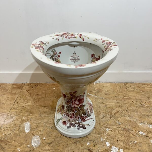 Antique ‘The Humber’ Coloured Floral Toilet Pan C. 1900 - Image 2