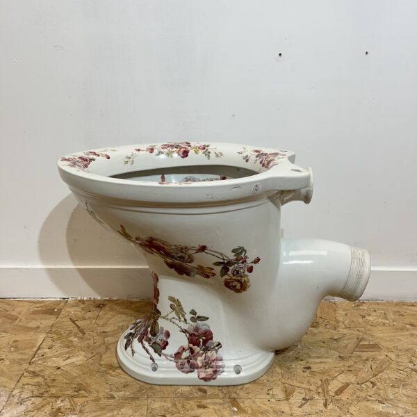 Antique ‘The Humber’ Coloured Floral Toilet Pan C. 1900 - Image 3