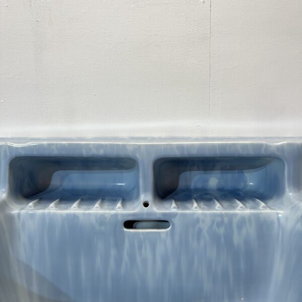 Marble Glazed Armitage Blue Art Deco Basin with Brackets - Image 5
