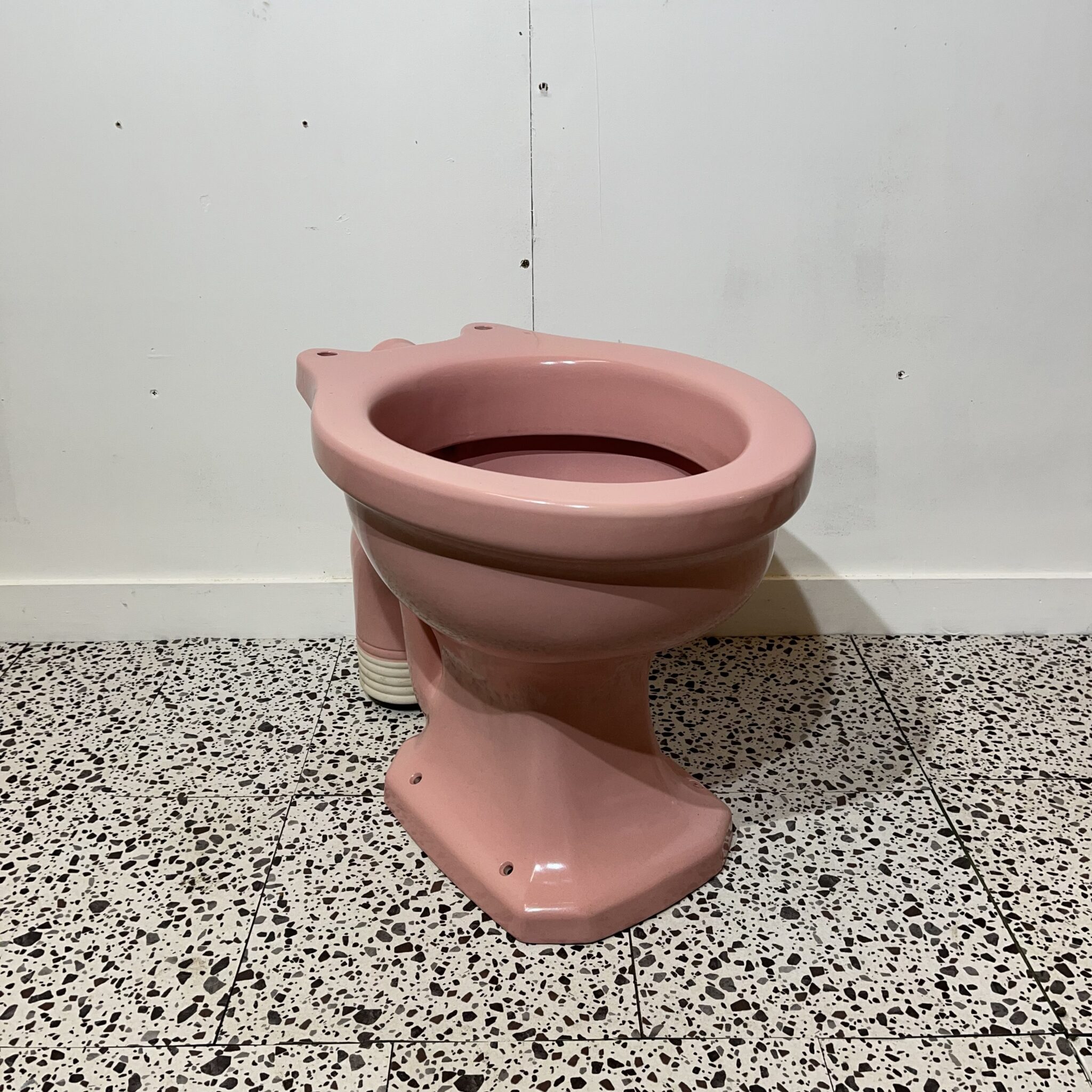 Pink Reclaimed 1950s Toilet Pan S Trap - Sanitary Salvage