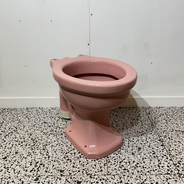 Pink Reclaimed 1950s Toilet Pan S Trap - Image 2