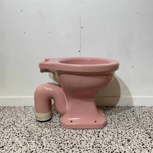 Pink Reclaimed 1950s Toilet Pan S Trap - Image 3