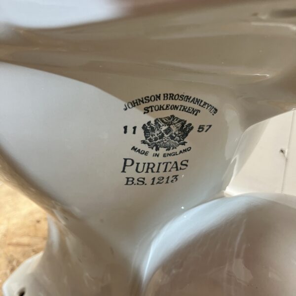 Vintage 1950s White P Trap Toilet Pan - Image 4
