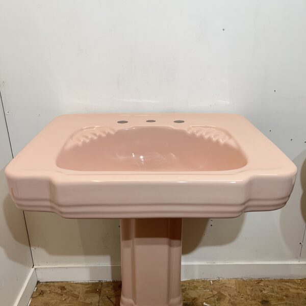 “Standard” Neo Lux Art Deco Style Sink in Coral Pink - Image 2
