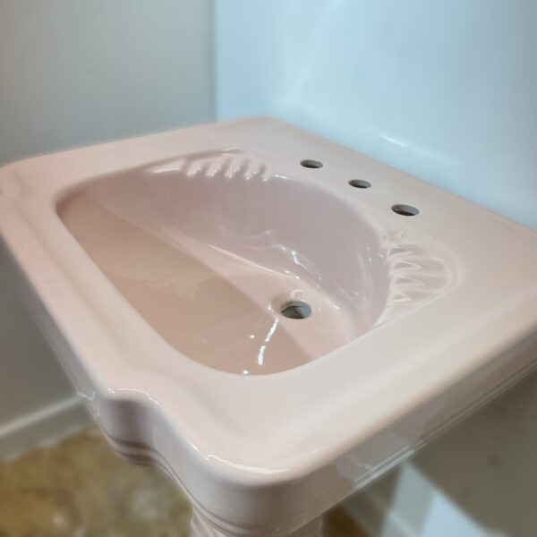 “Standard” Neo Lux Art Deco Style Sink in Coral Pink - Image 4