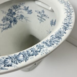 Toilet with blue floral print